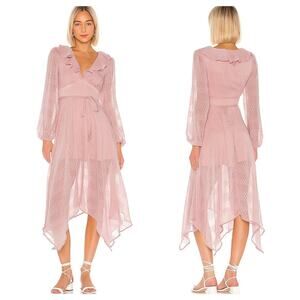 NEW Tularosa Pink Ruffle Midi Dress